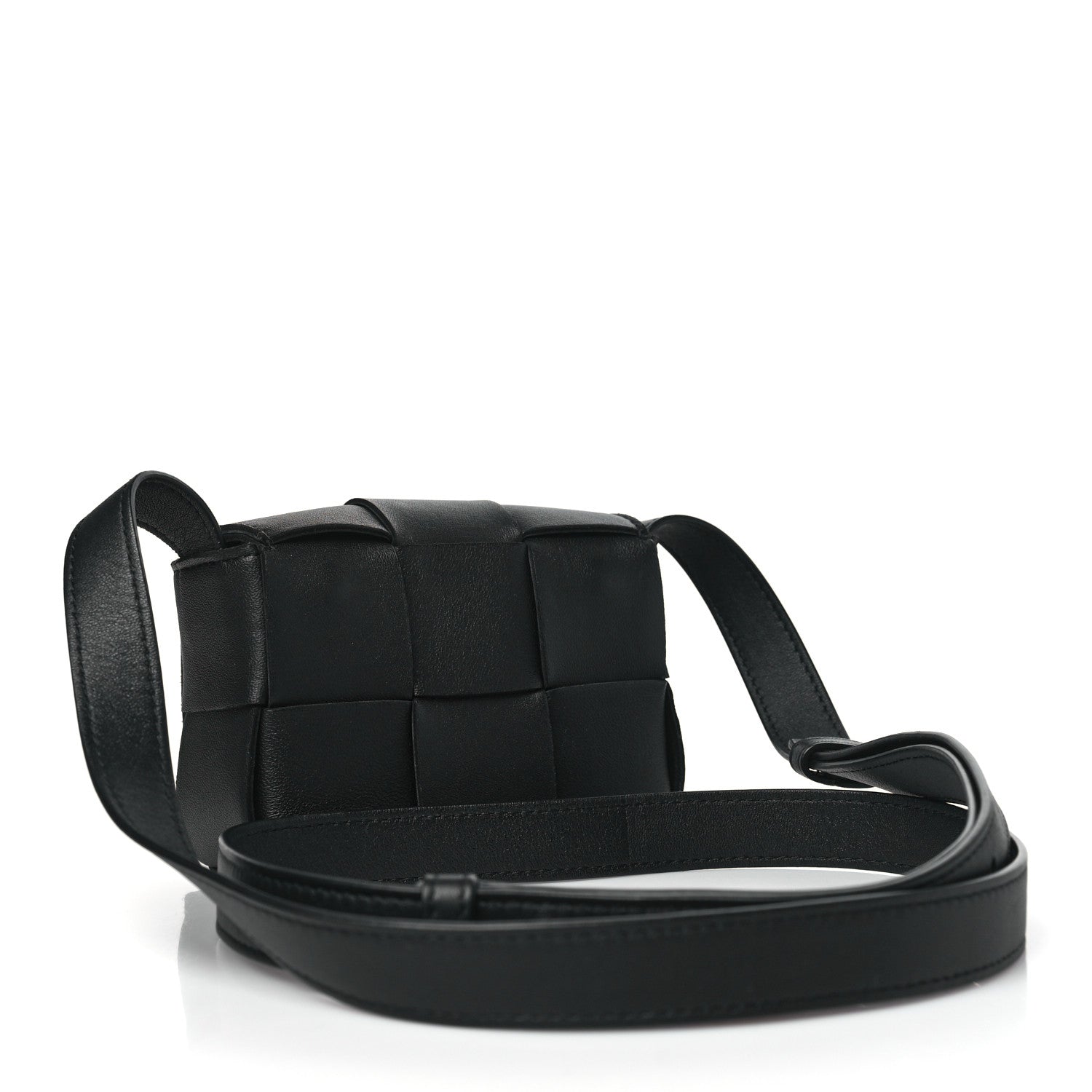 Bottega Veneta Lambskin Maxi Intreccio Candy Cassette Crossbody Bag Black 3 of 9