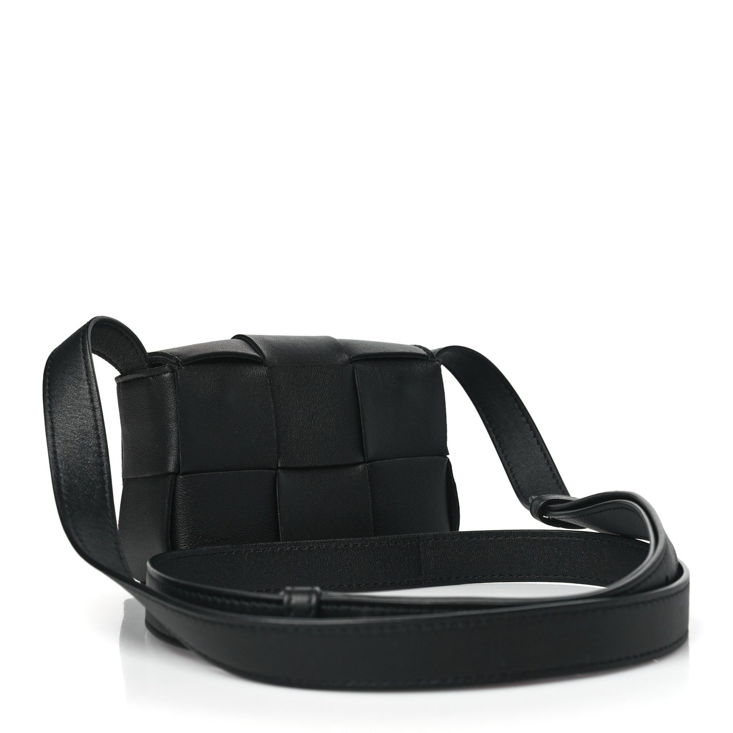 Lambskin Maxi Intreccio Candy Cassette Crossbody Bag Black