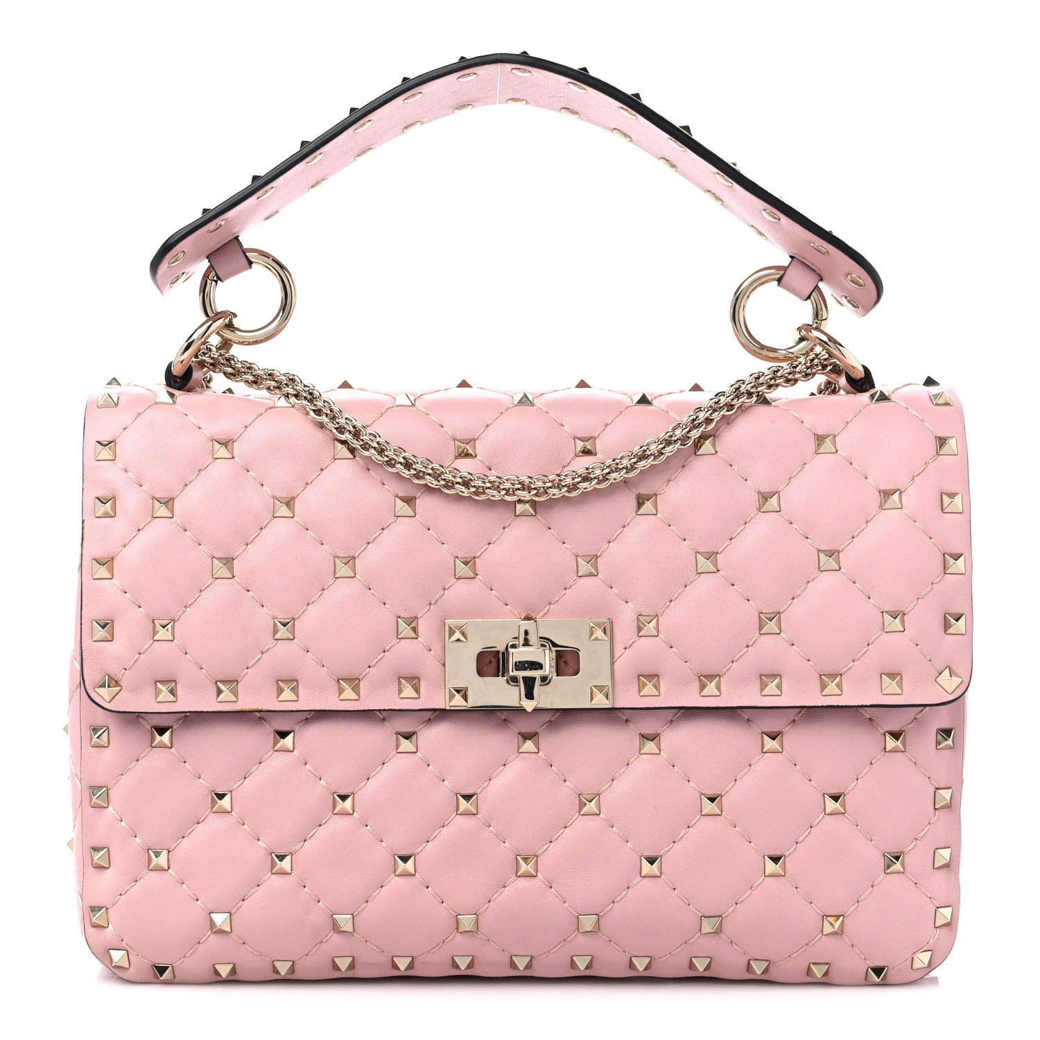 Valentino Garavani Nappa Medium Rockstud Spike Shoulder Bag Water Rose 1 of 8
