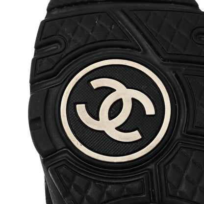 Chanel Fabric Calfskin Suede CC Sneakers 38 Black 8 of 8
