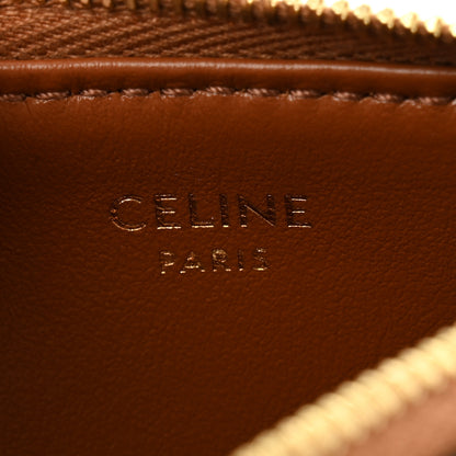 Celine Triomphe Calfskin Zipped Card Holder Tan 6 of 8