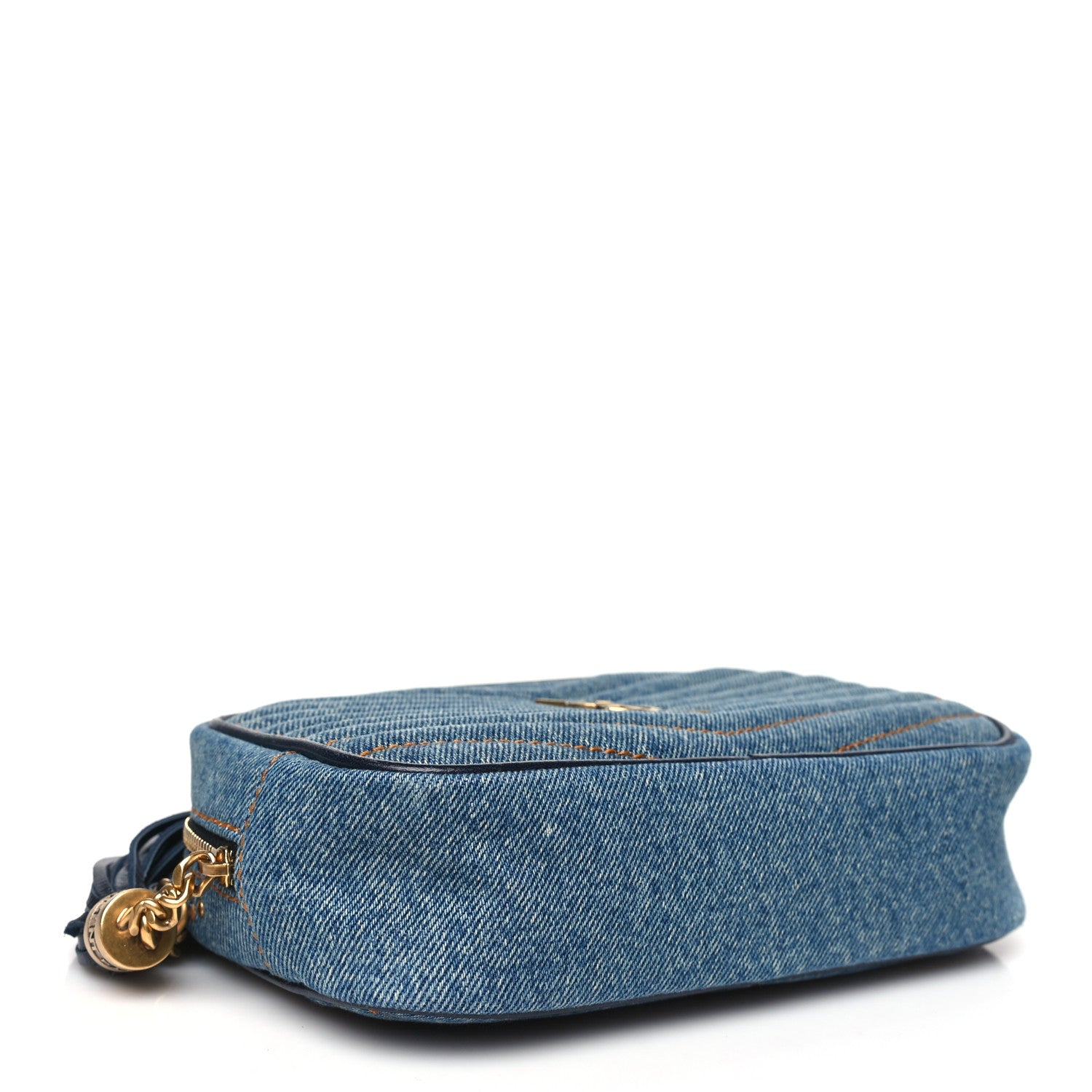 Saint Laurent Denim Matelasse Monogram Mini Lou Camera Bag California Blue 4 of 10