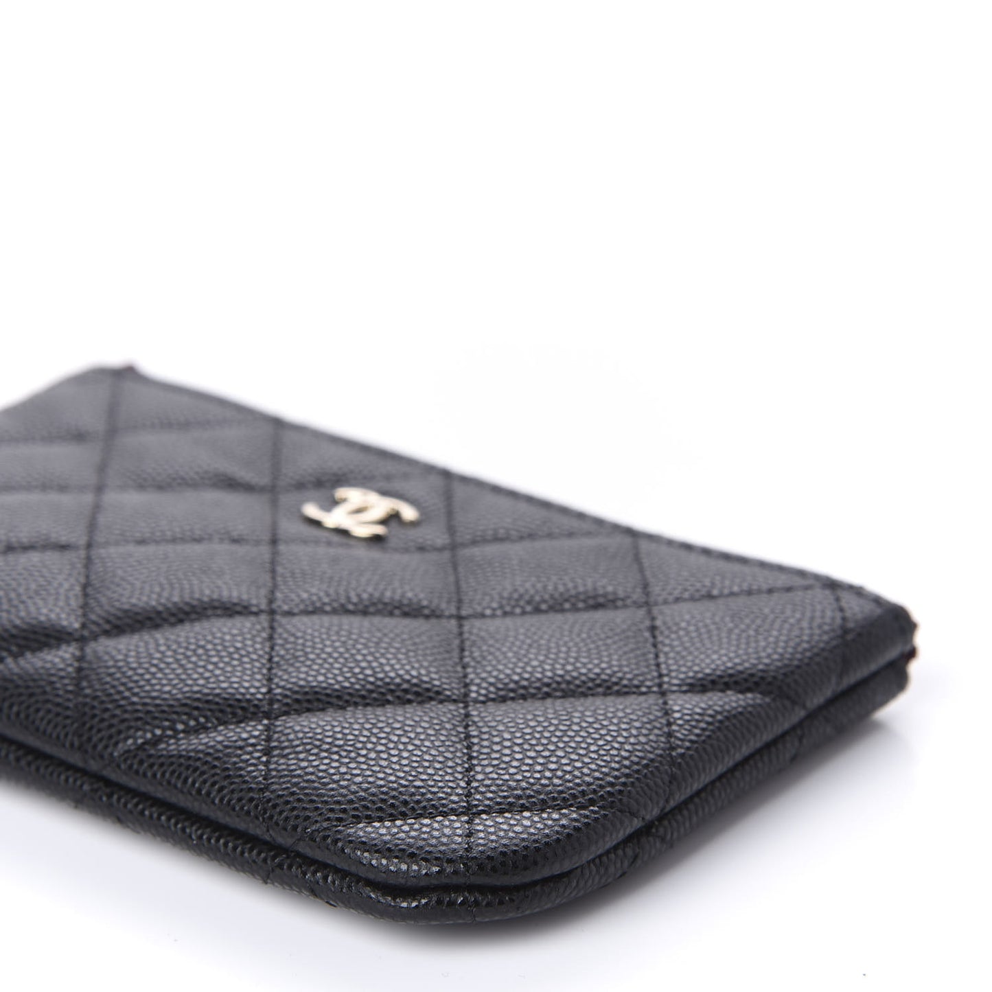 Caviar Quilted Small Cosmetic Case Black