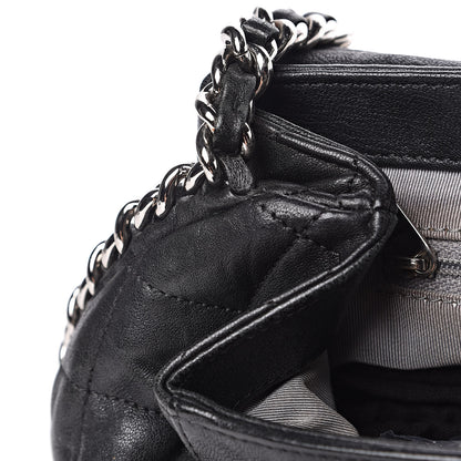 Chanel Washed Lambskin Quilted Medium Chain Around Messenger Black 15 of 15
