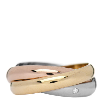 Cartier 18K Pink Yellow White Gold Diamond Trinity Ring 53 6.25 3 of 5