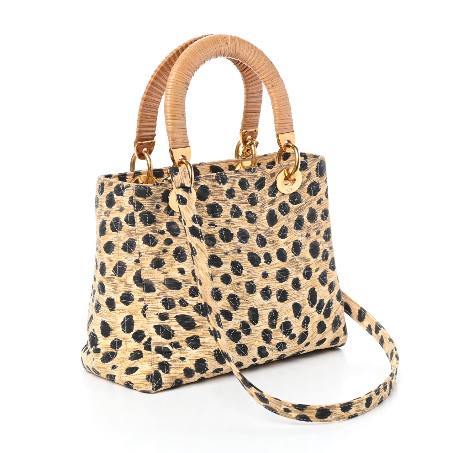 Canvas Leopard Print Medium Lady Dior