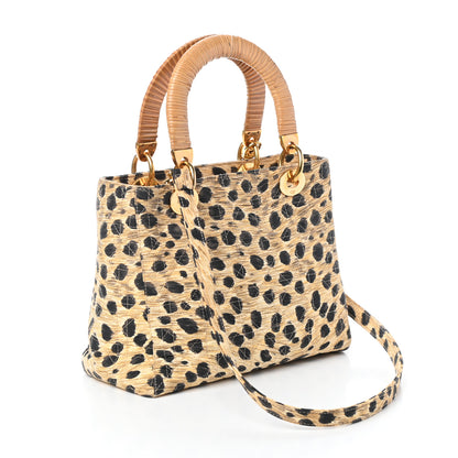 Christian Dior Canvas Leopard Print Medium Lady Dior 3 of 9