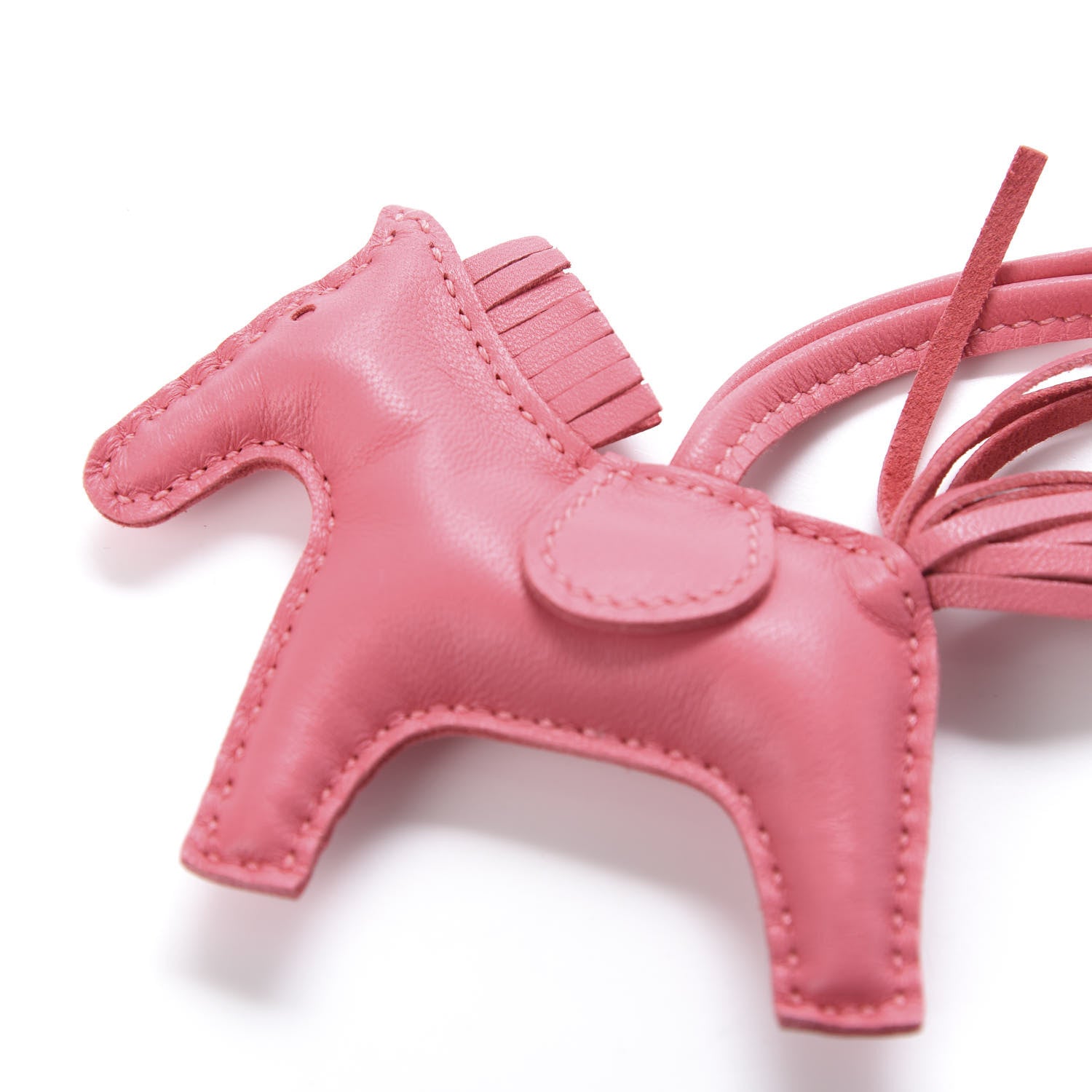 Hermes Milo Lambskin Grigri Rodeo Horse Bag Charm PM Rose Azalee 4 of 5