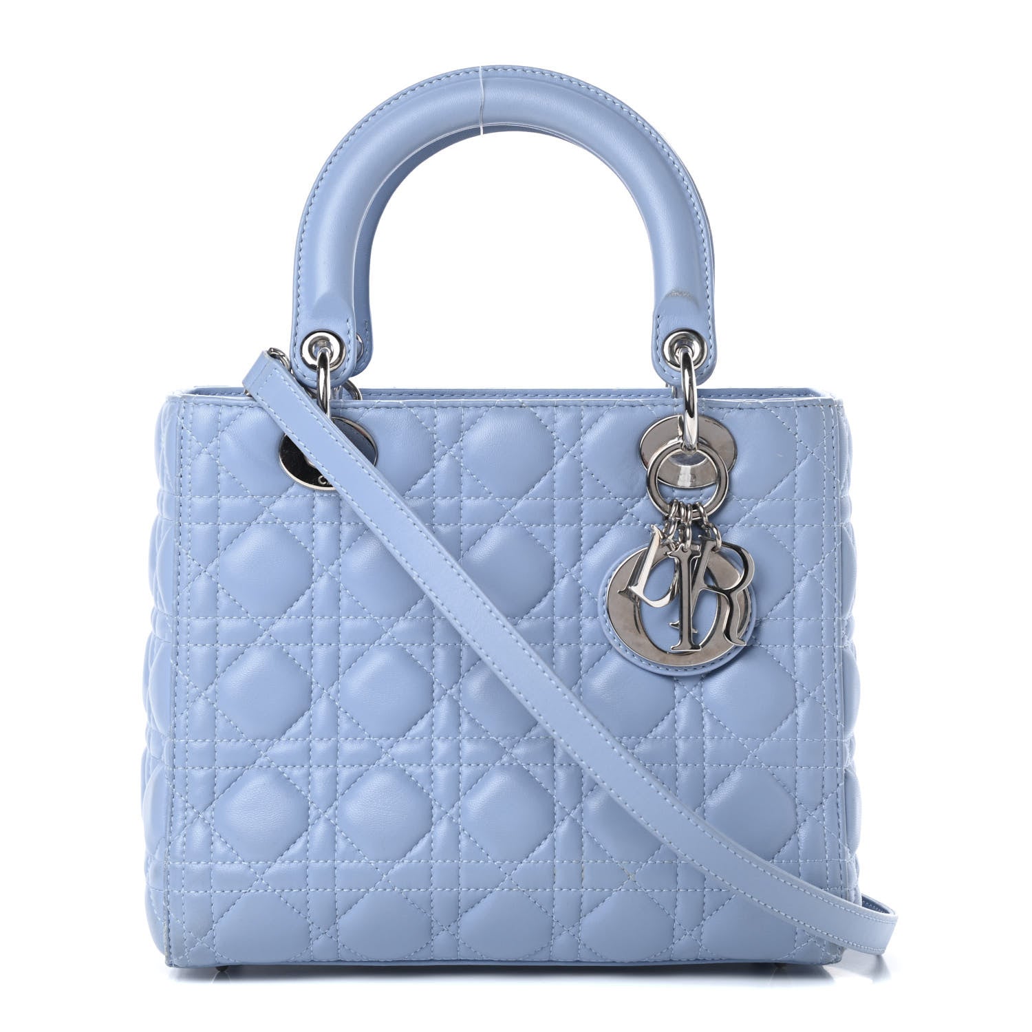Christian Dior Lambskin Cannage Medium Lady Dior Light Blue 1 of 15