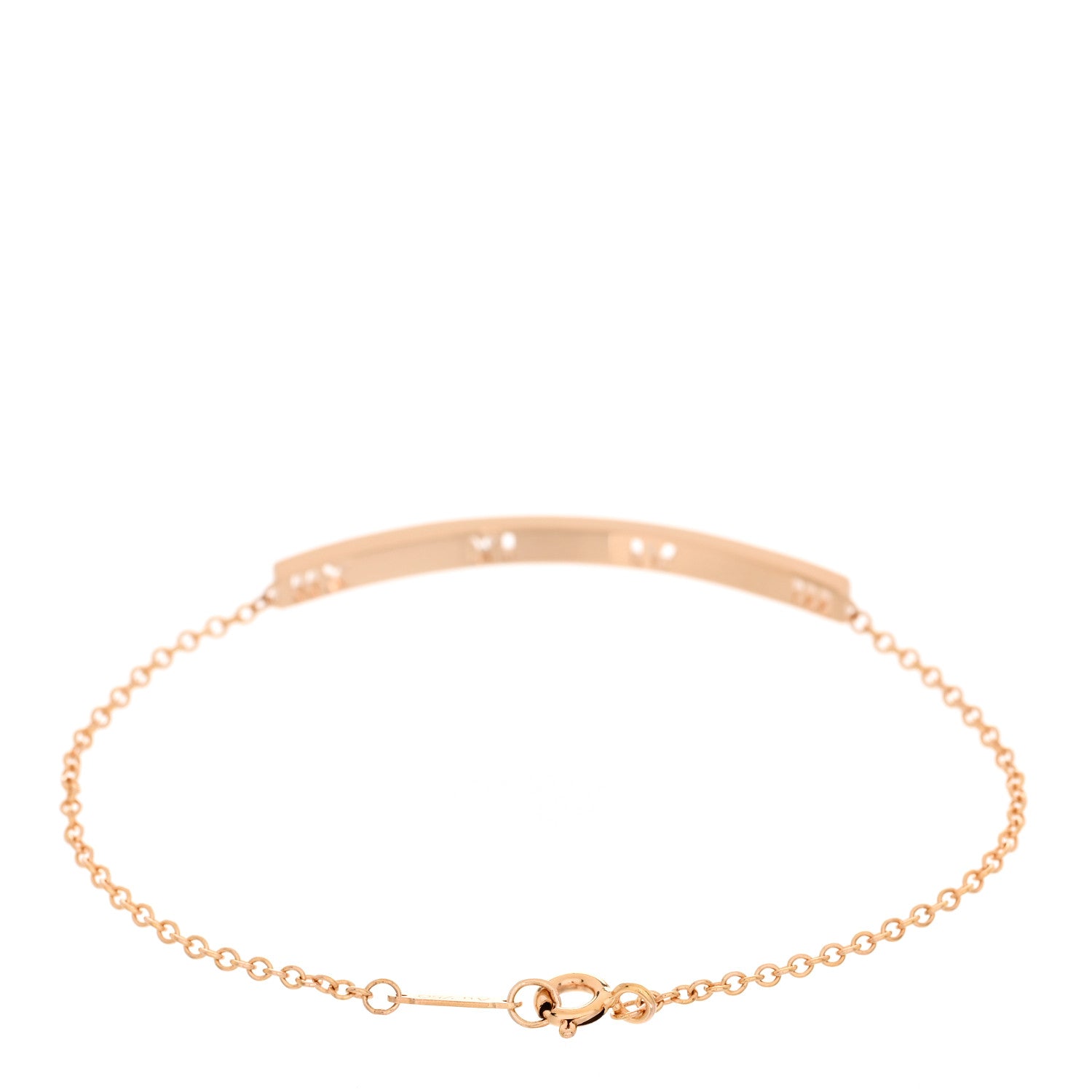 Tiffany 18K Rose Gold Diamond Atlas Bar Pierced Bracelet 2 of 5