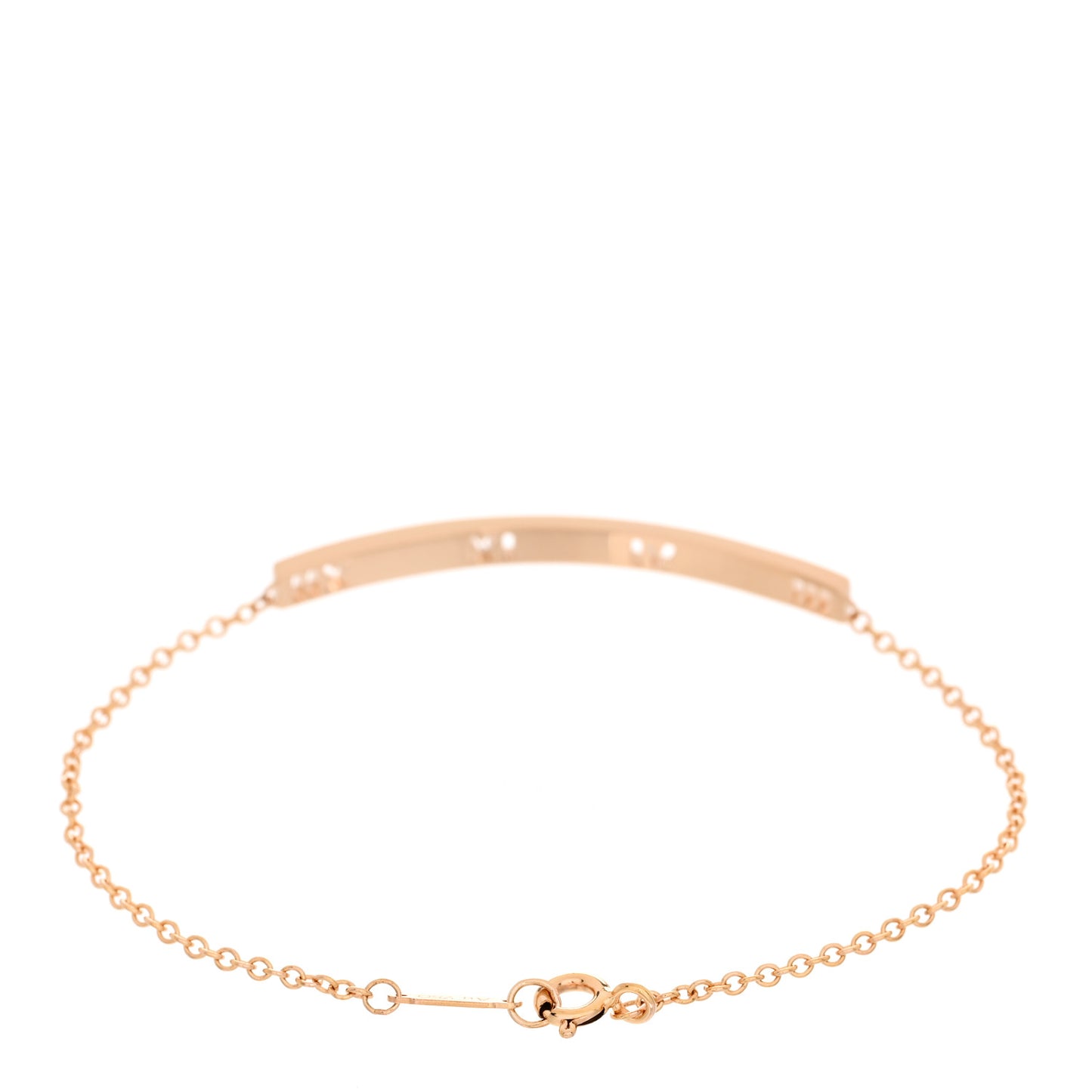 18K Rose Gold Diamond Atlas Bar Pierced Bracelet