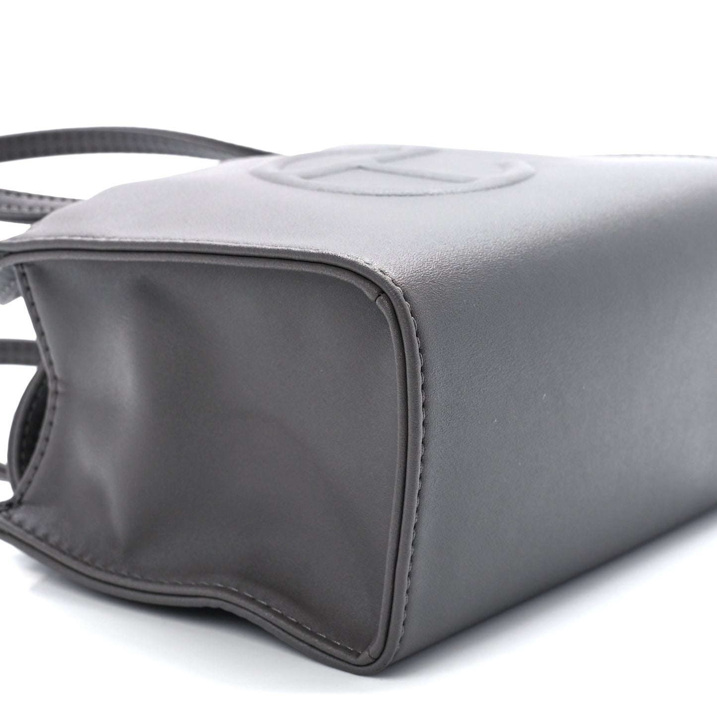 Vegan Leather Small Shopping Bag Grey