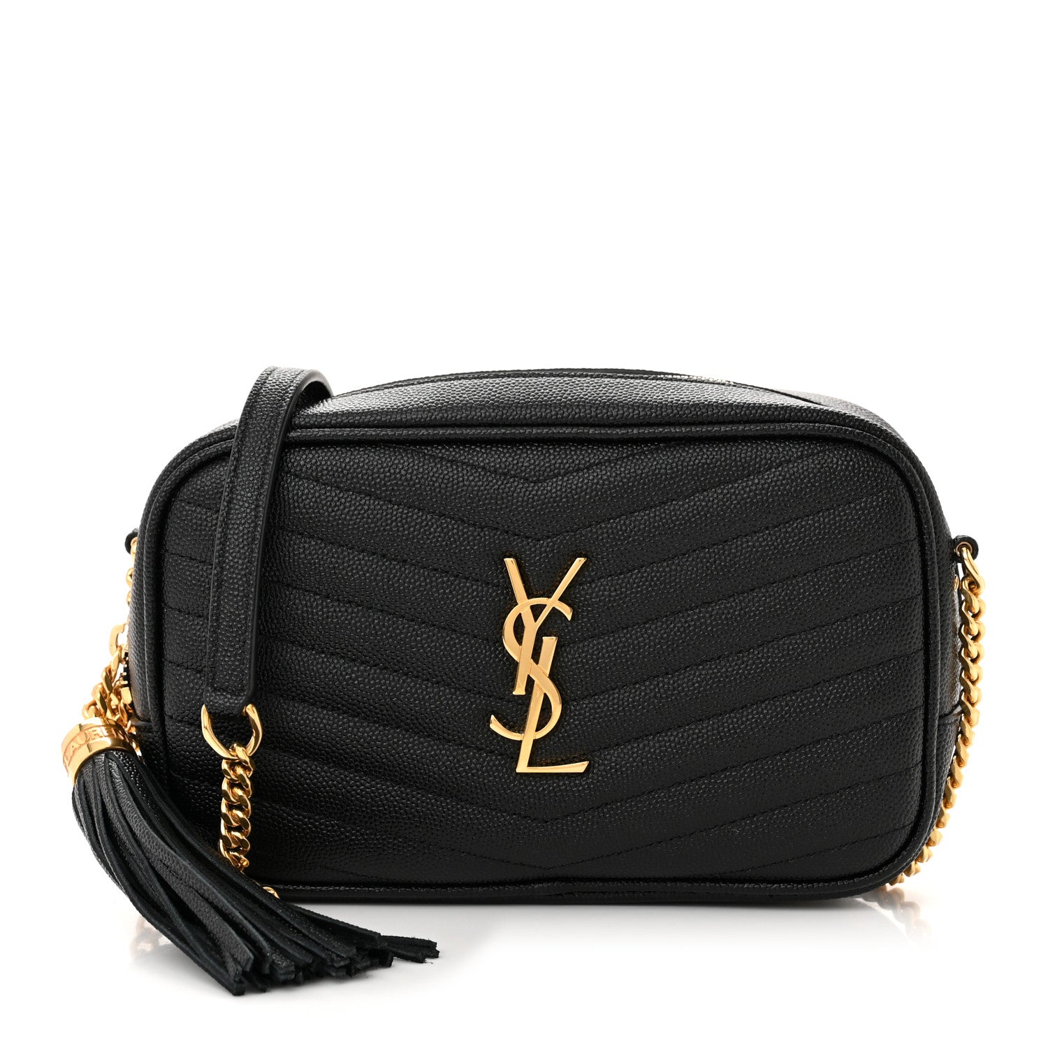 Saint Laurent Grain De Poudre Matelasse Monogram Mini Lou Camera Bag Black 1 of 11