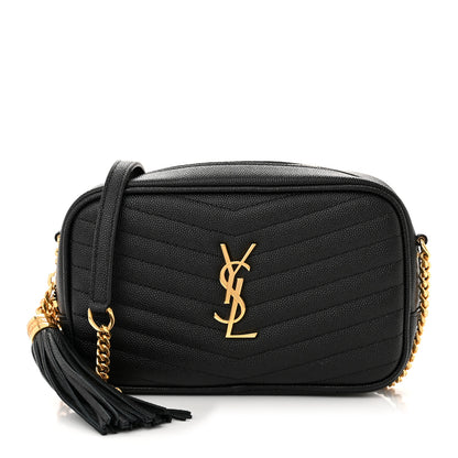 Saint Laurent Grain De Poudre Matelasse Monogram Mini Lou Camera Bag Black 1 of 11