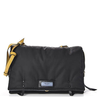 Prada Tessuto Nylon Etiquette Flap Black Soleil 4 of 11
