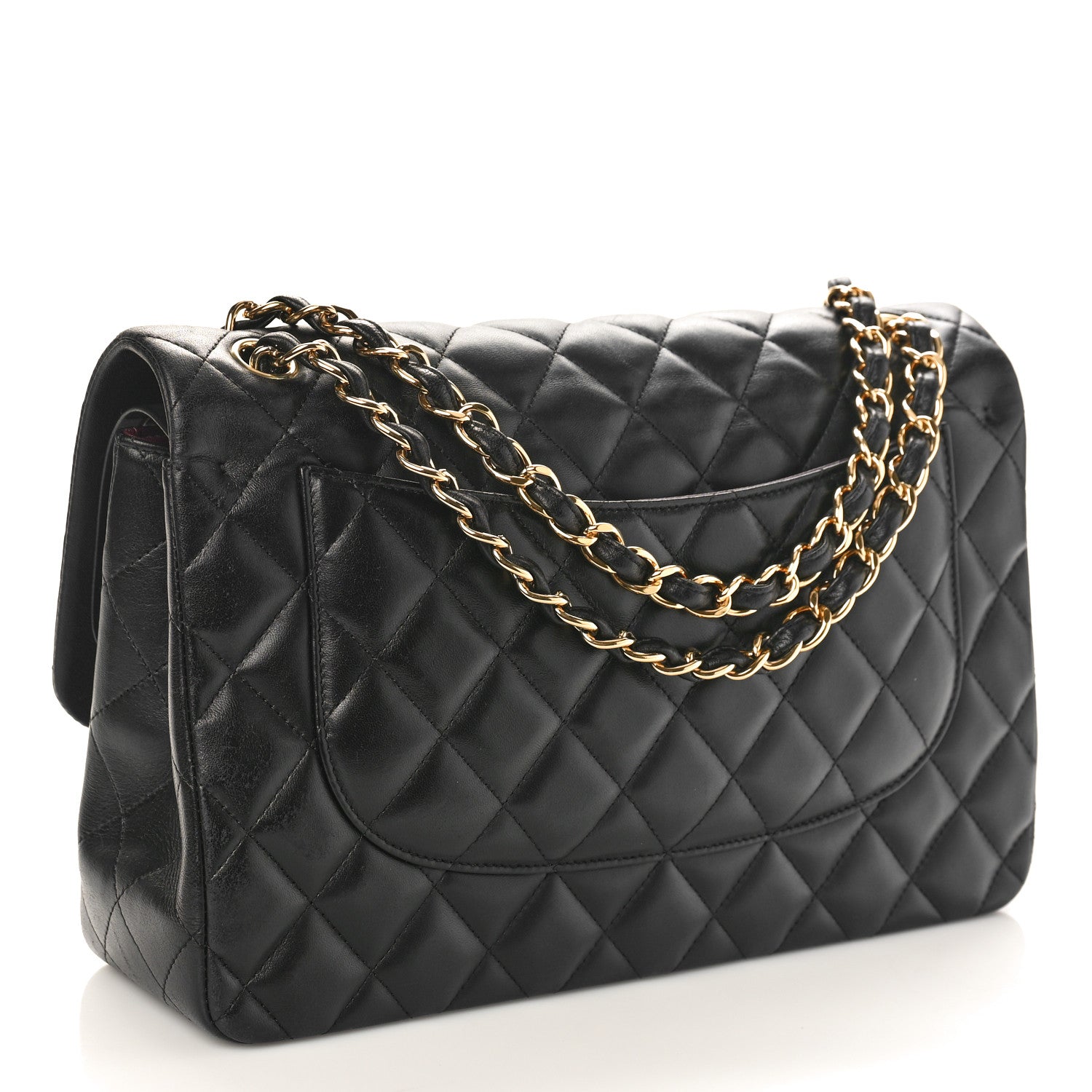 Chanel Lambskin Quilted Jumbo Double Flap Black 3 of 10