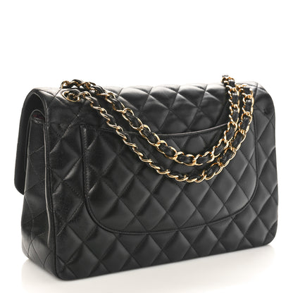 Chanel Lambskin Quilted Jumbo Double Flap Black 3 of 10