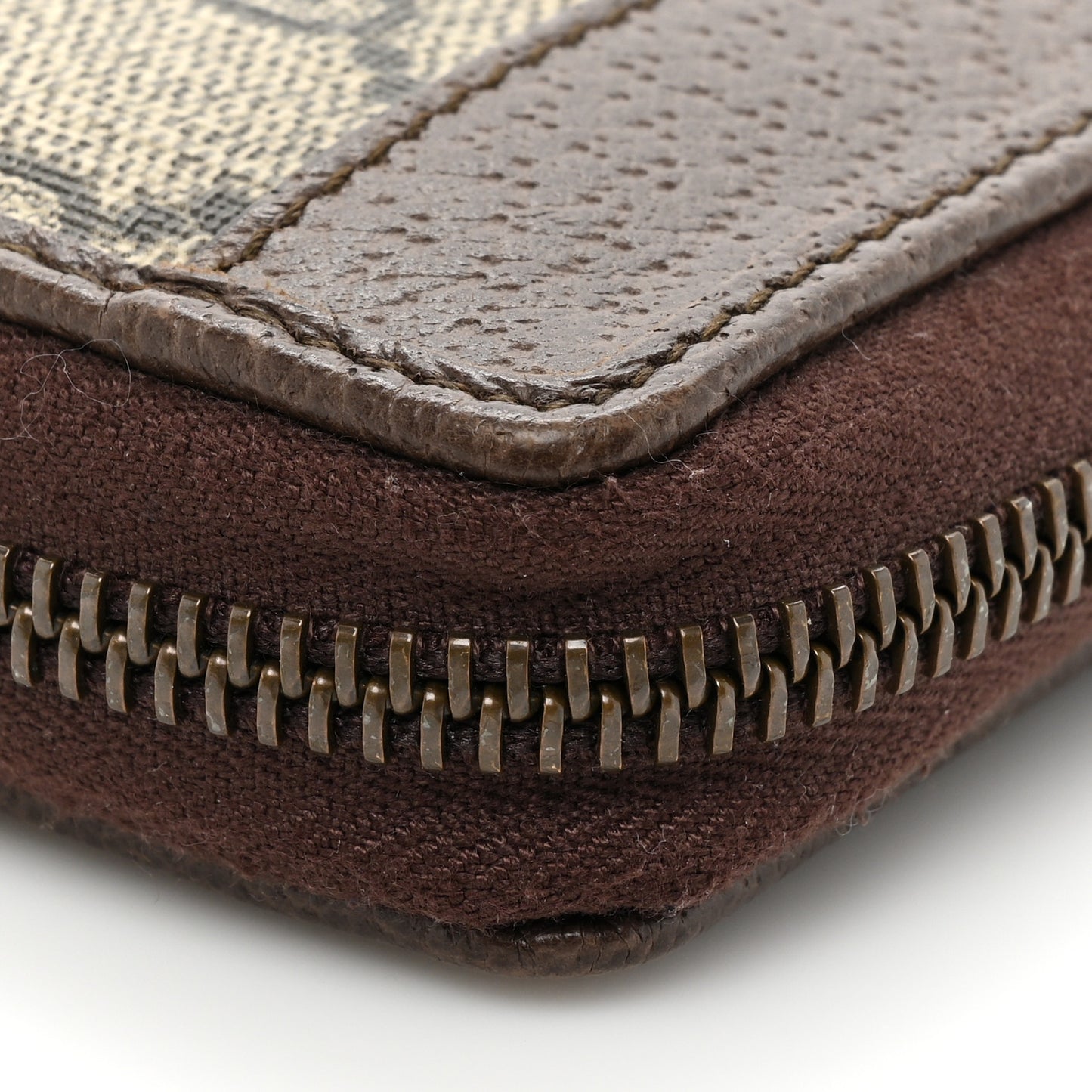 GG Supreme Monogram Web Ophidia Zip Around Wallet Brown