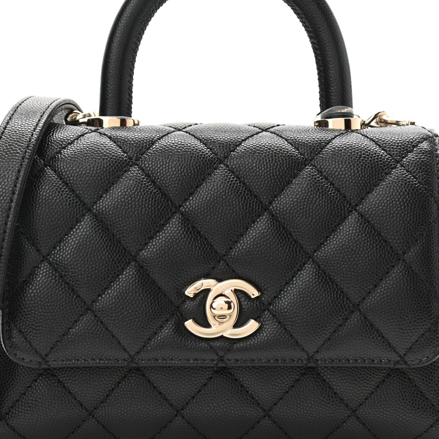 Caviar Quilted Extra Mini Coco Handle Flap Black