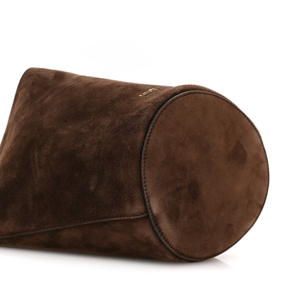 Khaite Suede Calfskin Mini Lotus Tote  Dark Brown 8 of 9