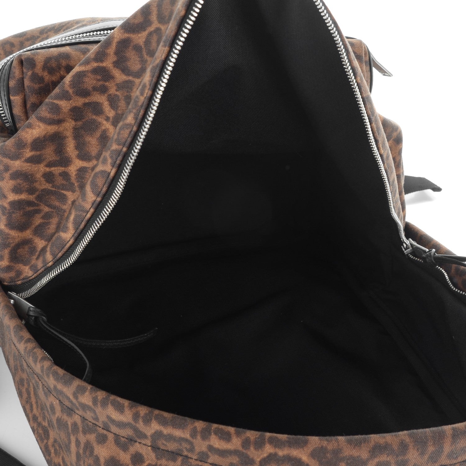 Saint Laurent Printed Canvas Leopard Classic Hunting Backpack Brown 5 of 7