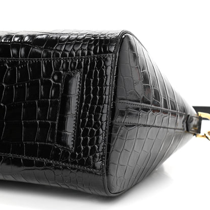Givenchy Calfskin Crocodile Embossed Small Antigona Black 10 of 12