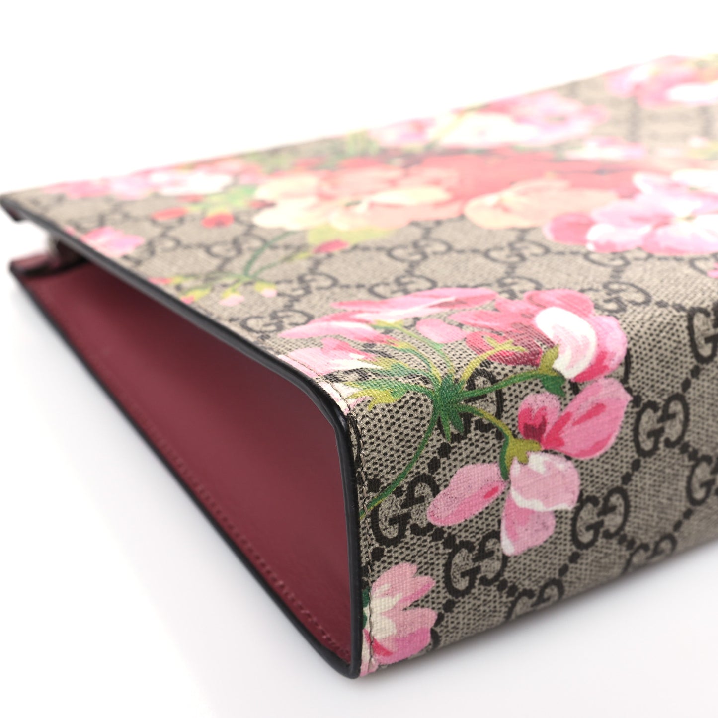 GG Supreme Monogram Blooms Large Cosmetic Case Beige Multicolor Dry Rose