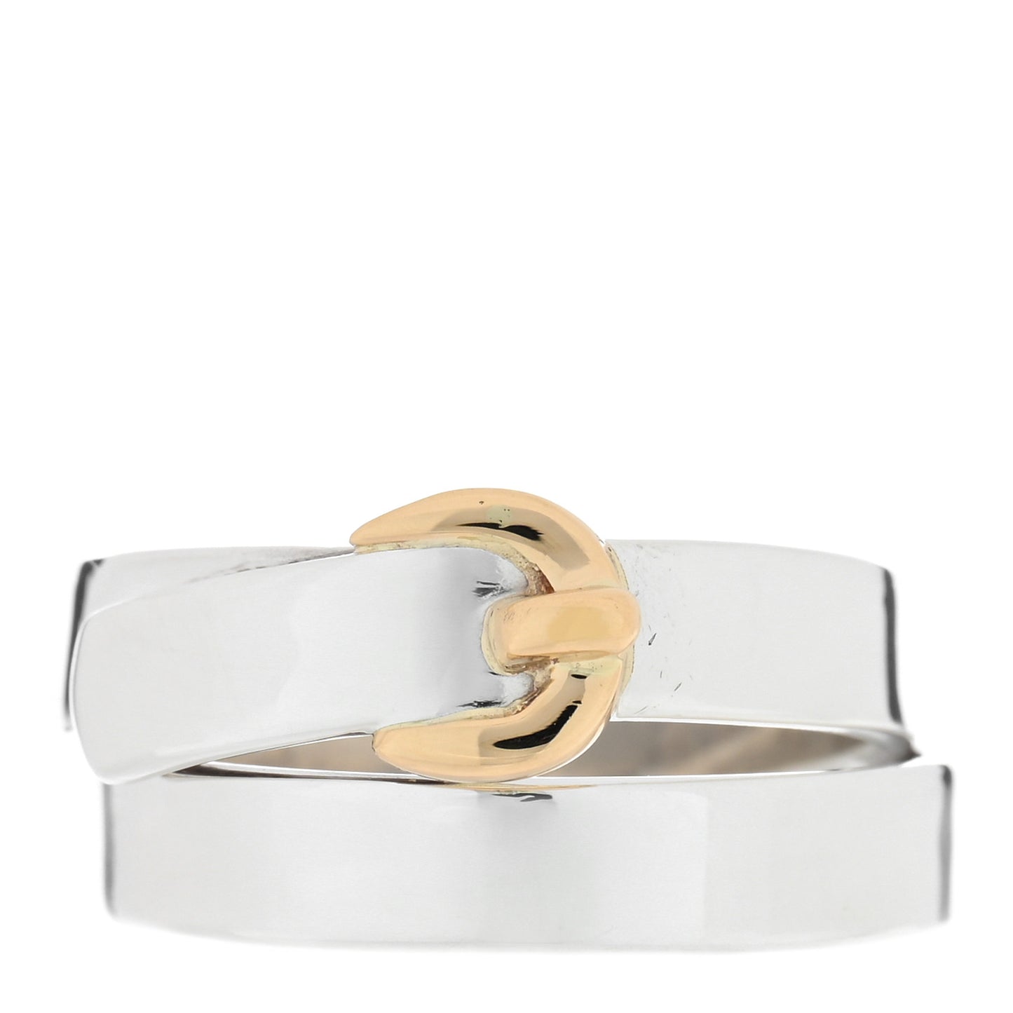 Sterling Silver 18K Yellow Gold Double Tour Buckle Ring 52 6