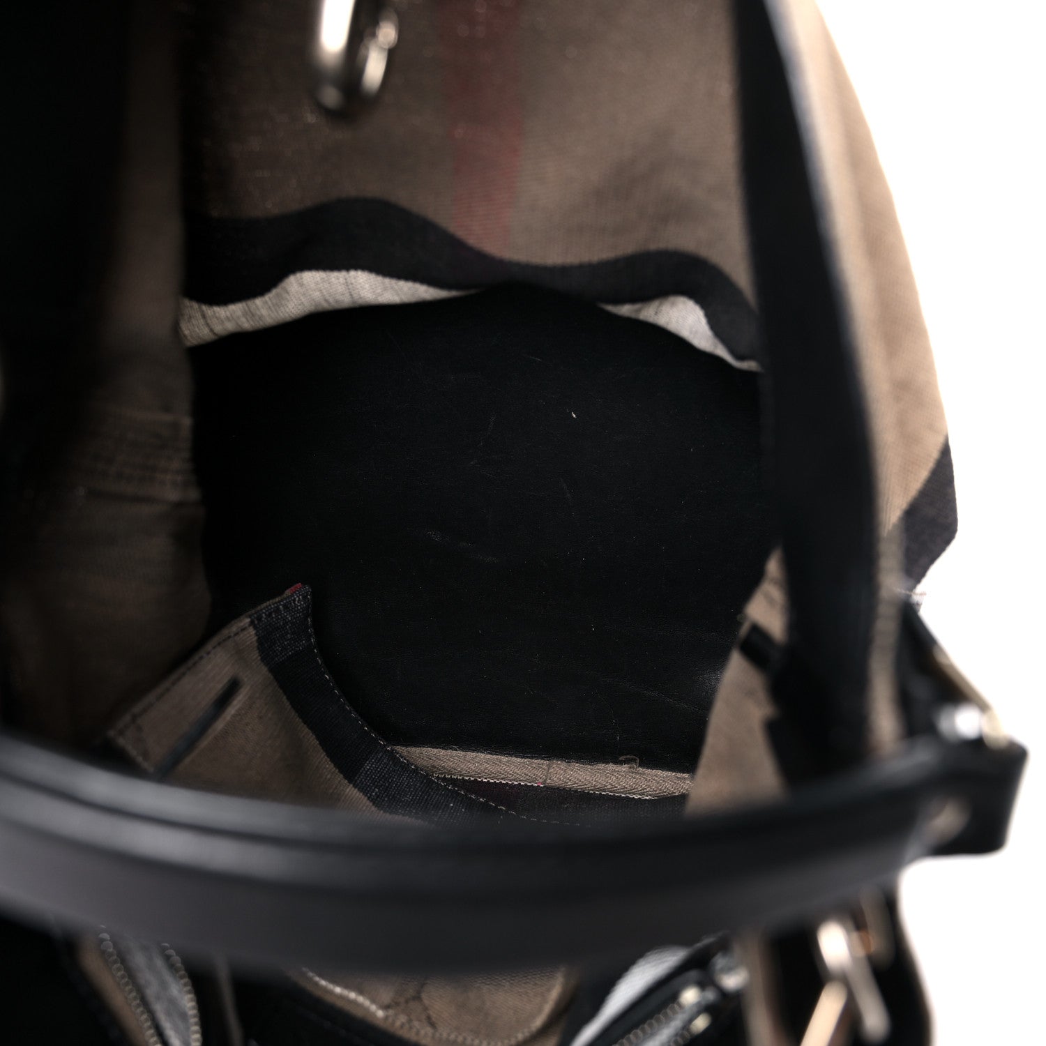 Burberry Canvas Mega Check Medium Ashby Hobo Black 12 of 25