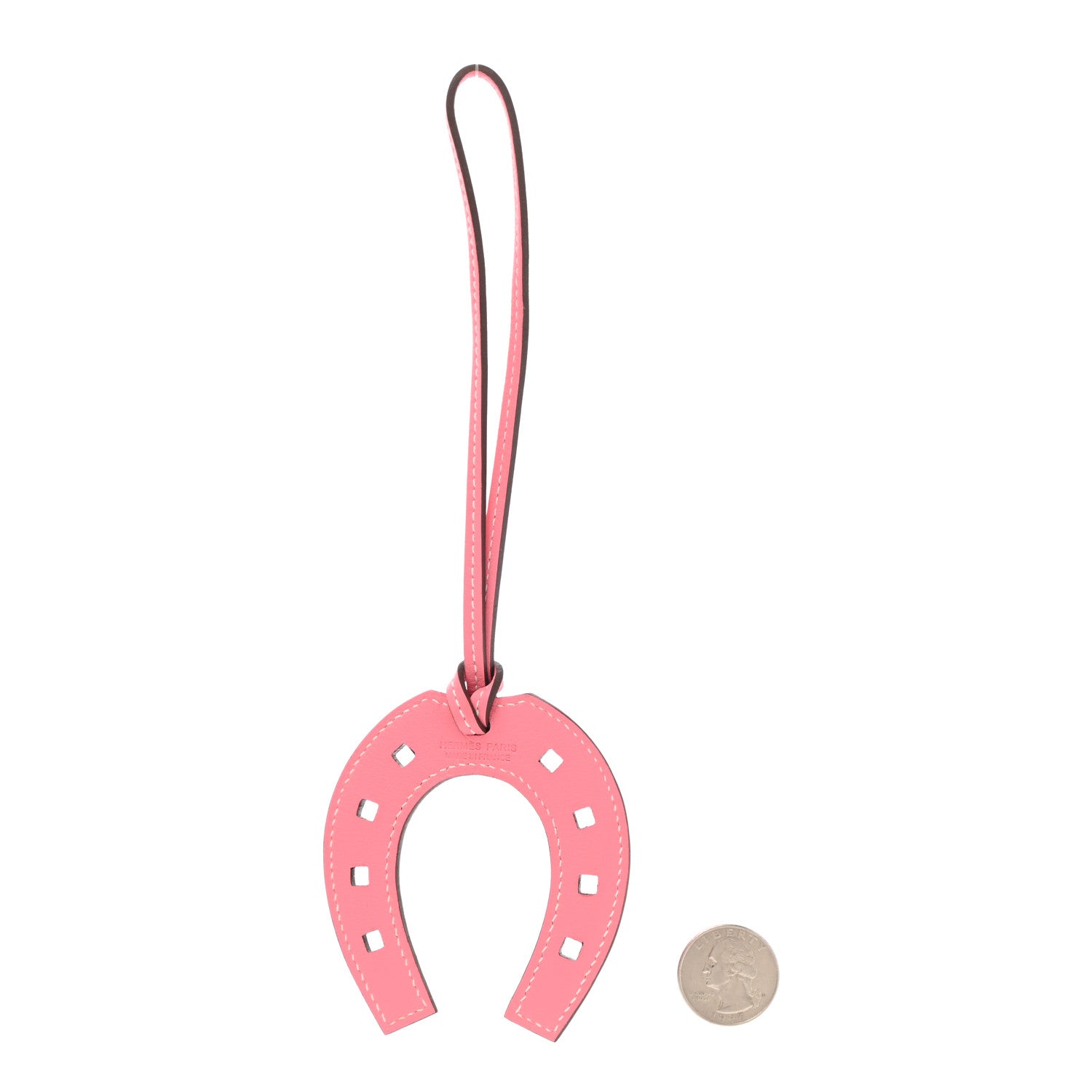 Hermes Swift Paddock Horseshoe Bag Charm Rose Ete 2 of 4