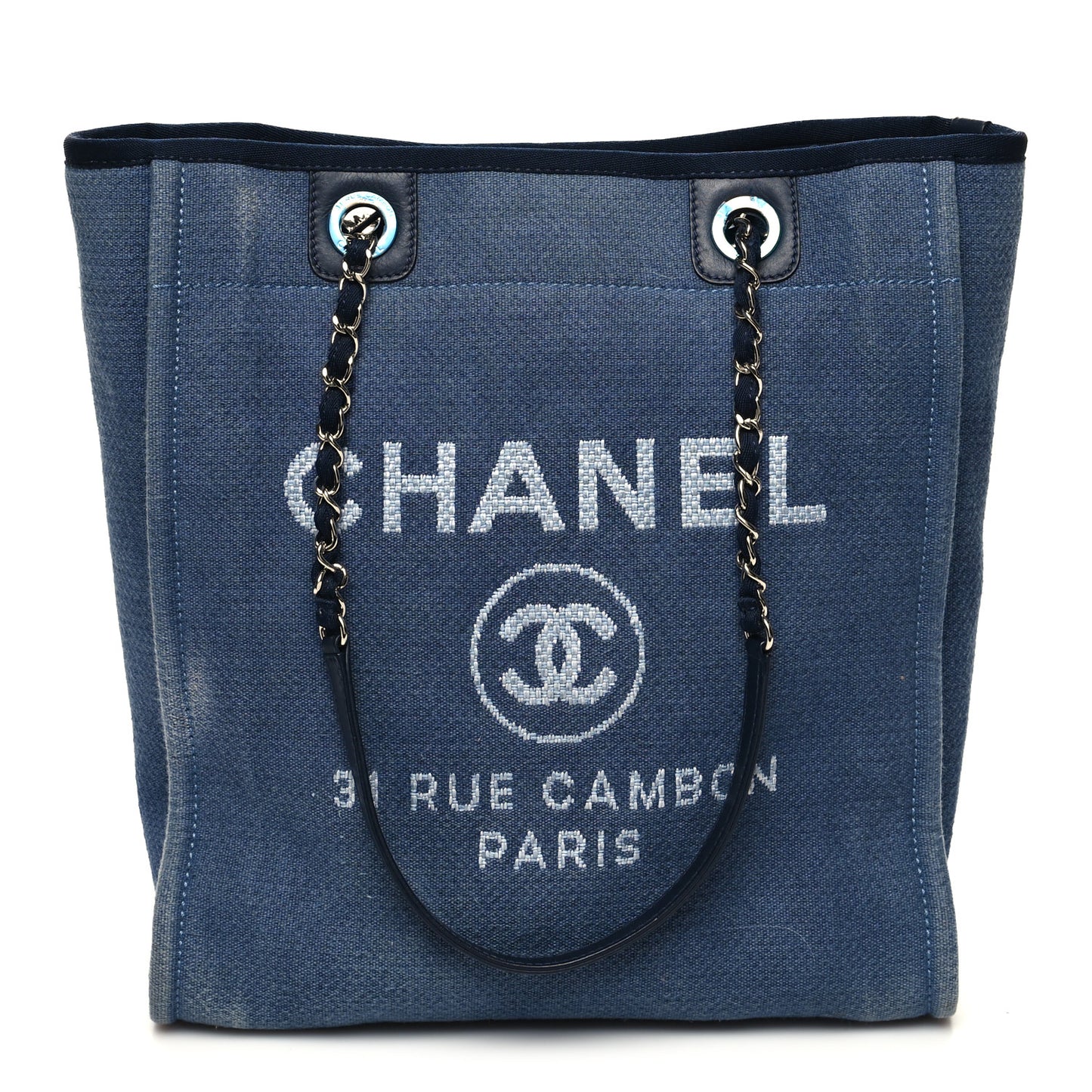 Canvas Mini Deauville Tote Denim Blue
