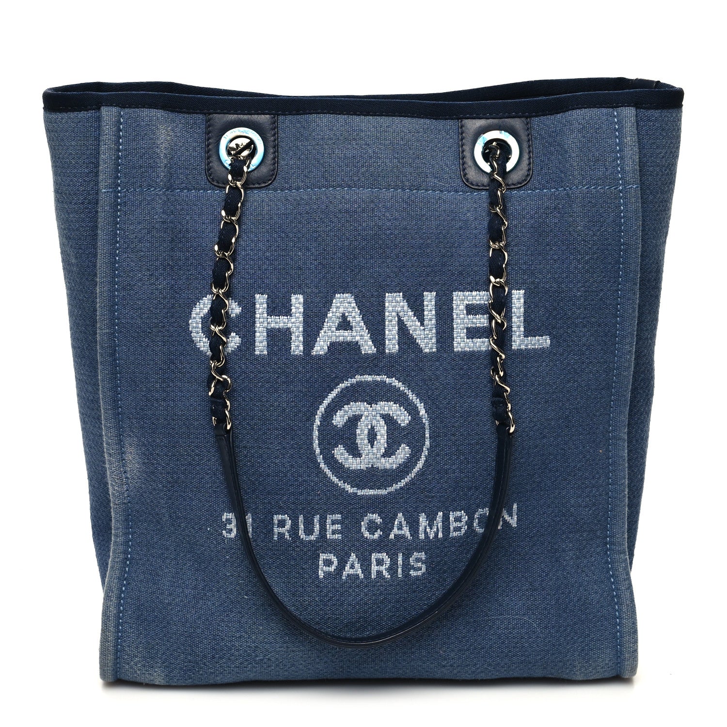 Chanel Canvas Mini Deauville Tote Denim Blue 1 of 10