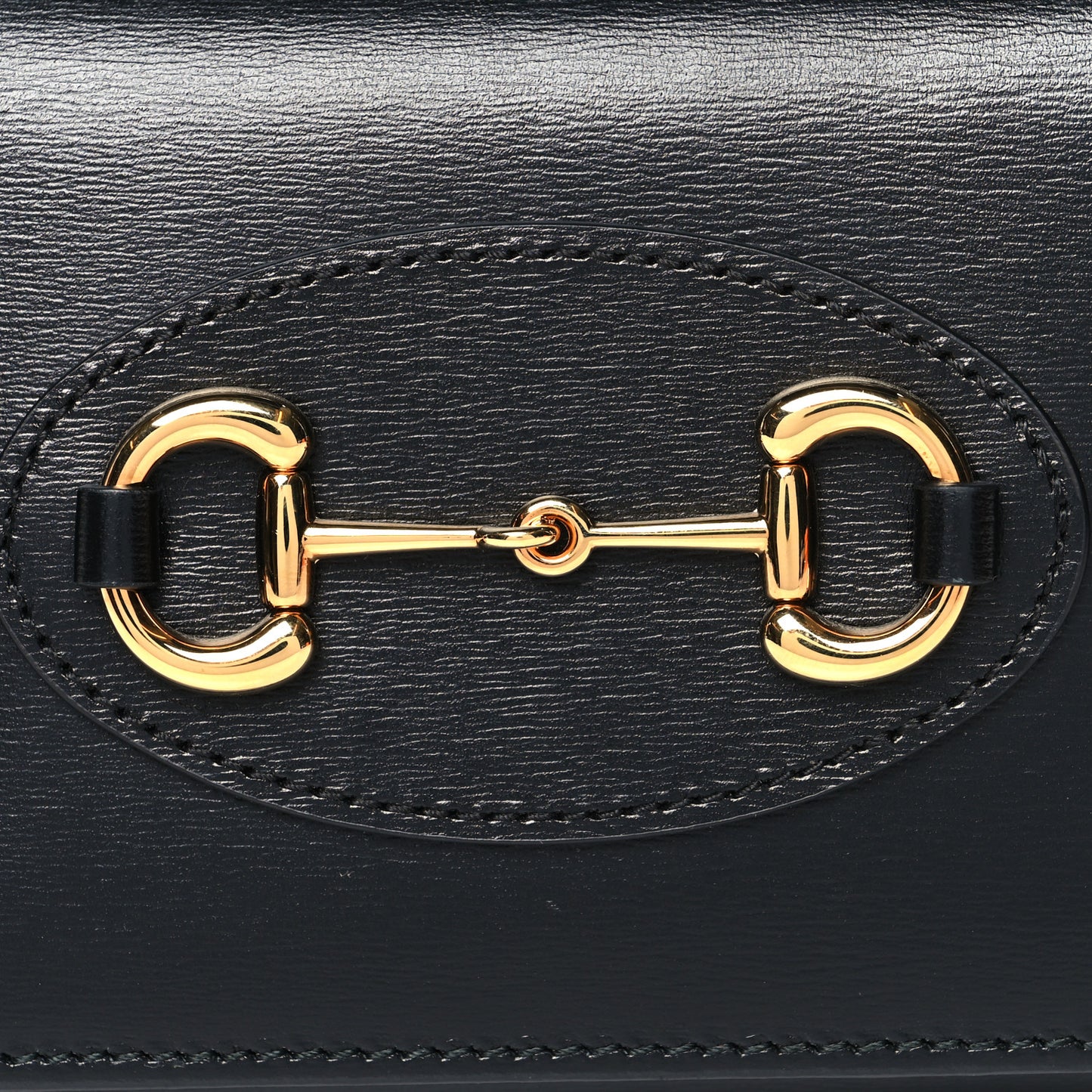 Boarded Plutone Calfskin Horsebit 1955 Flap Card Case Wallet Black