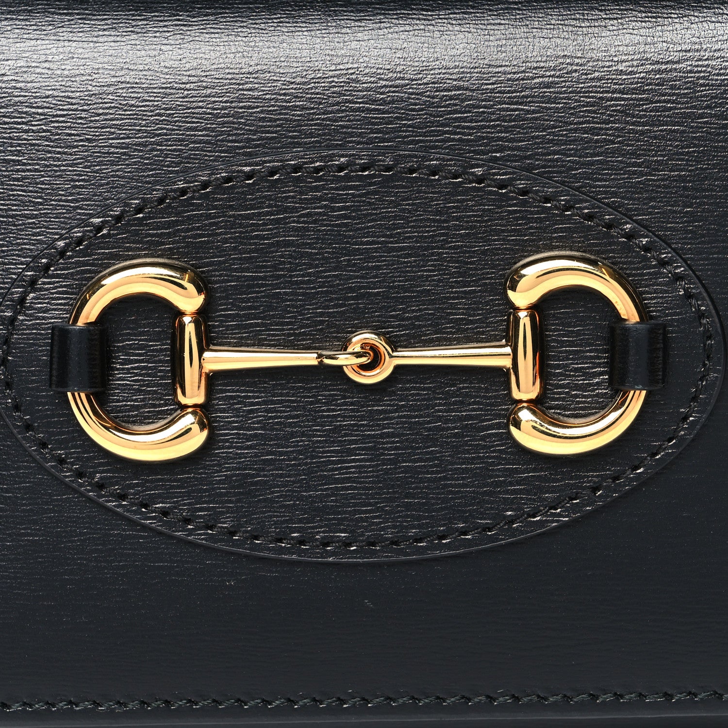 Gucci Boarded Plutone Calfskin Horsebit 1955 Flap Card Case Wallet Black 8 of 11