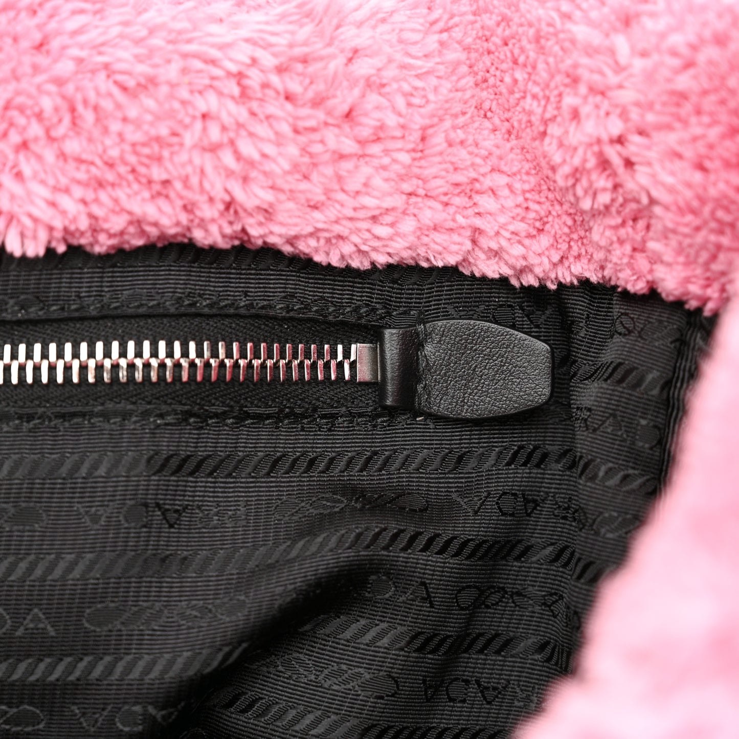 Terry Cloth Tote Bag Petalo Black