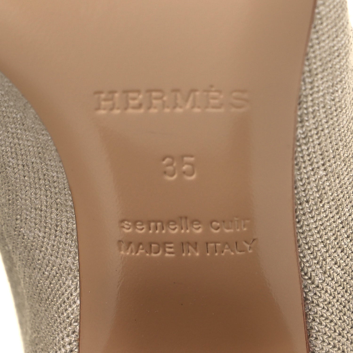 Hermes Knit Calfskin Volver 60 Ankle Boots 35 Nocciola 10 of 12