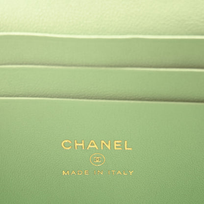 Chanel Lambskin Quilted Small Top Handle Vanity Case With Chain Lilac Light Green 6 of 10