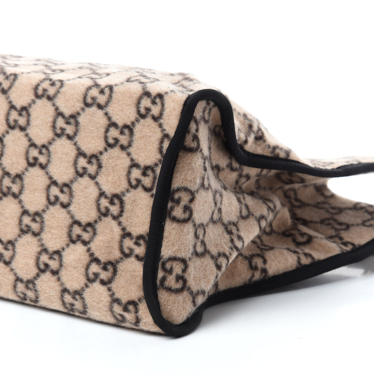 Gucci Covered Wool GG Monogram Large Tote Bag Beige Ebony 7 of 10