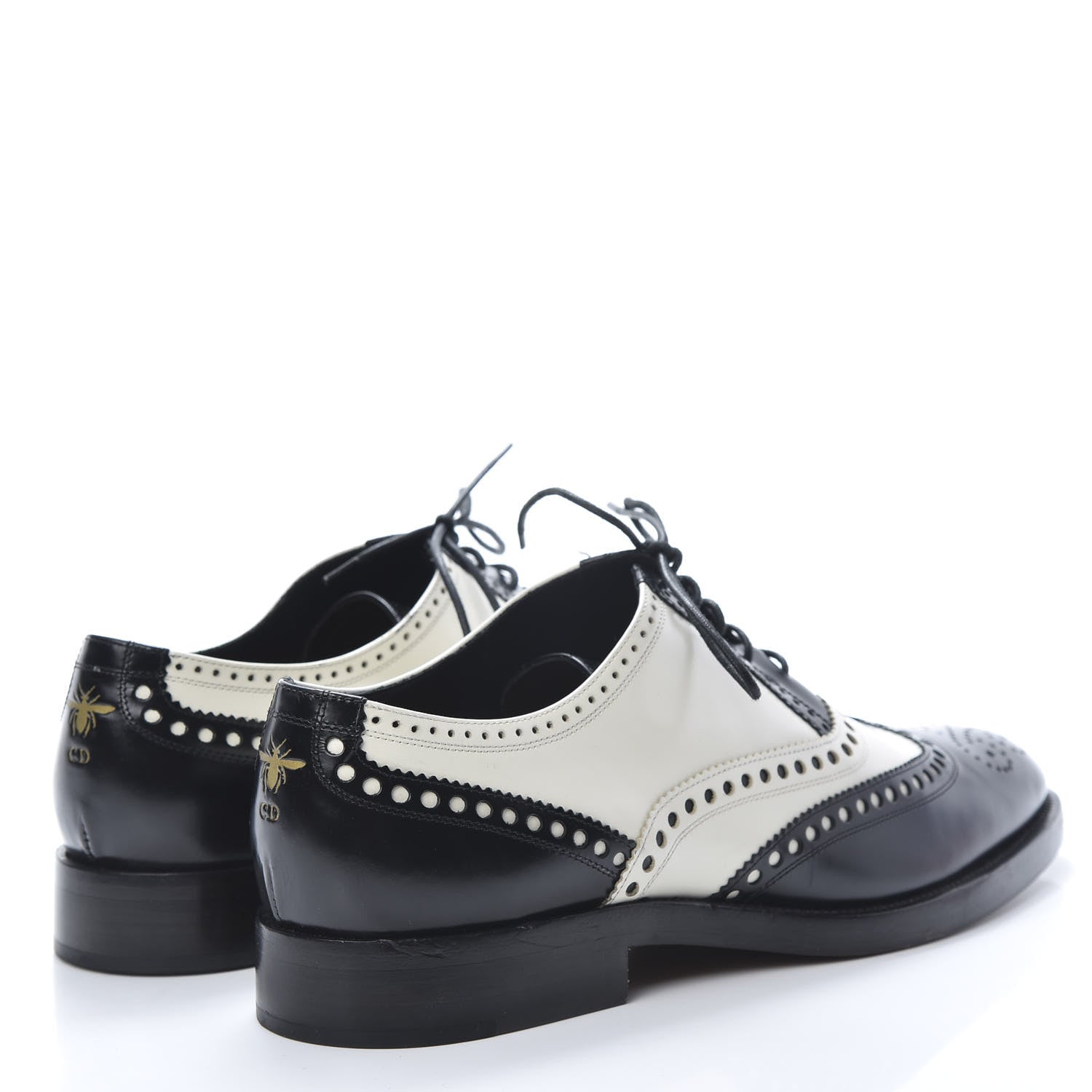 Christian Dior Calfskin Diorunit Oxford Flats 40.5 Black White 4 of 8