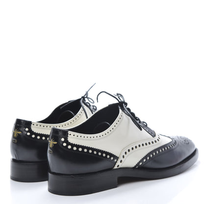 Christian Dior Calfskin Diorunit Oxford Flats 40.5 Black White 4 of 8