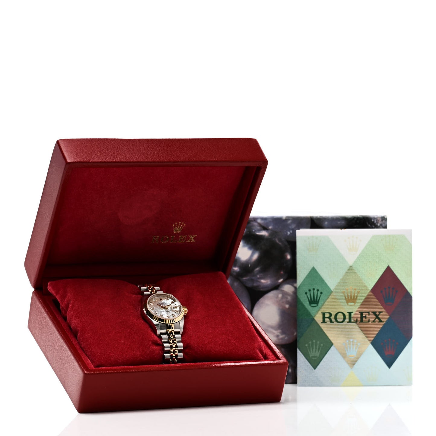 Stainless Steel 18K Yellow Gold Diamond Mother of Pearl 26mm Oyster Perpetual Datejust Watch 79173