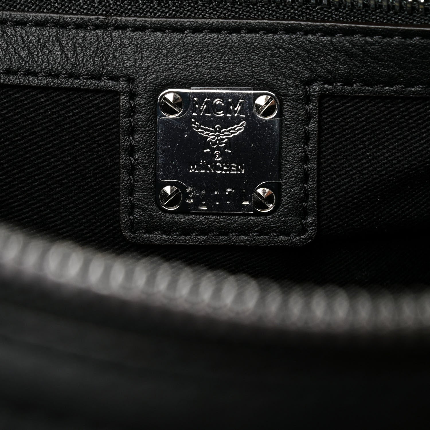 MCM Calfskin Ottomar Monogram Essential Boston Bag Black 7 of 10