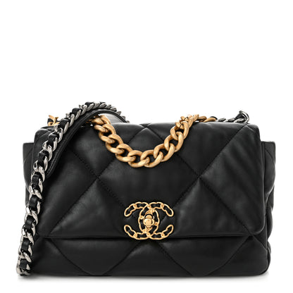 Chanel Lambskin Quilted Medium Chanel 19 Flap Black 1 of 10