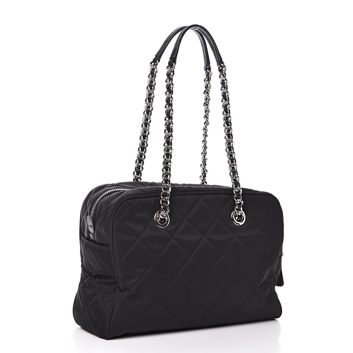 Prada Nylon Tessuto Impuntu Quilted Shoulder Bag Black 3 of 9