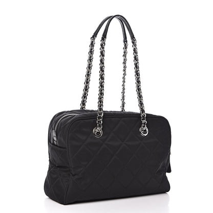 Prada Nylon Tessuto Impuntu Quilted Shoulder Bag Black 3 of 9