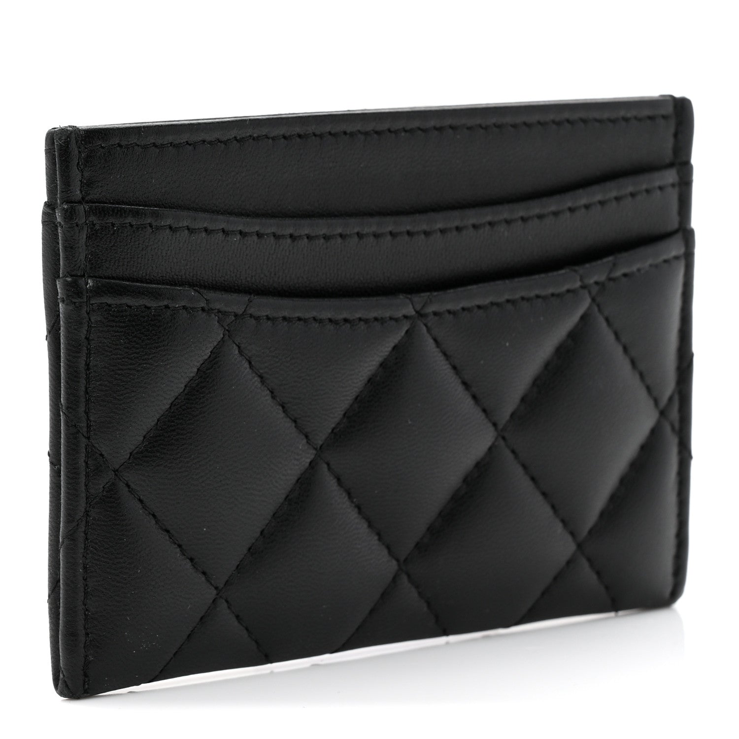 Chanel Pearly Lambskin Quilted Card Holder So Black 3 of 8