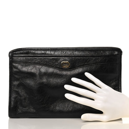 Gucci Fluffy Calfskin Morpheus Zip Pouch Black 2 of 10