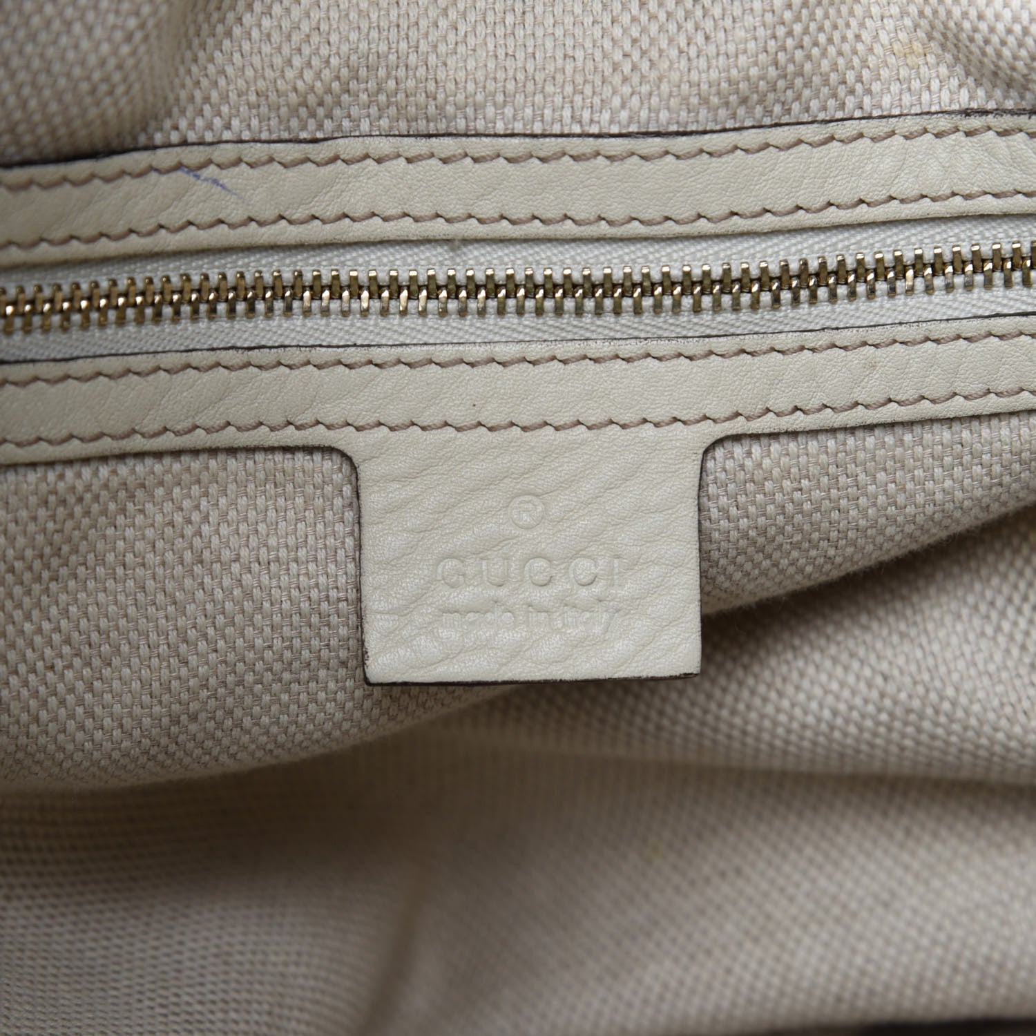 Gucci Pebbled Calfskin Large Soho Shoulder Bag Off White 13 of 15
