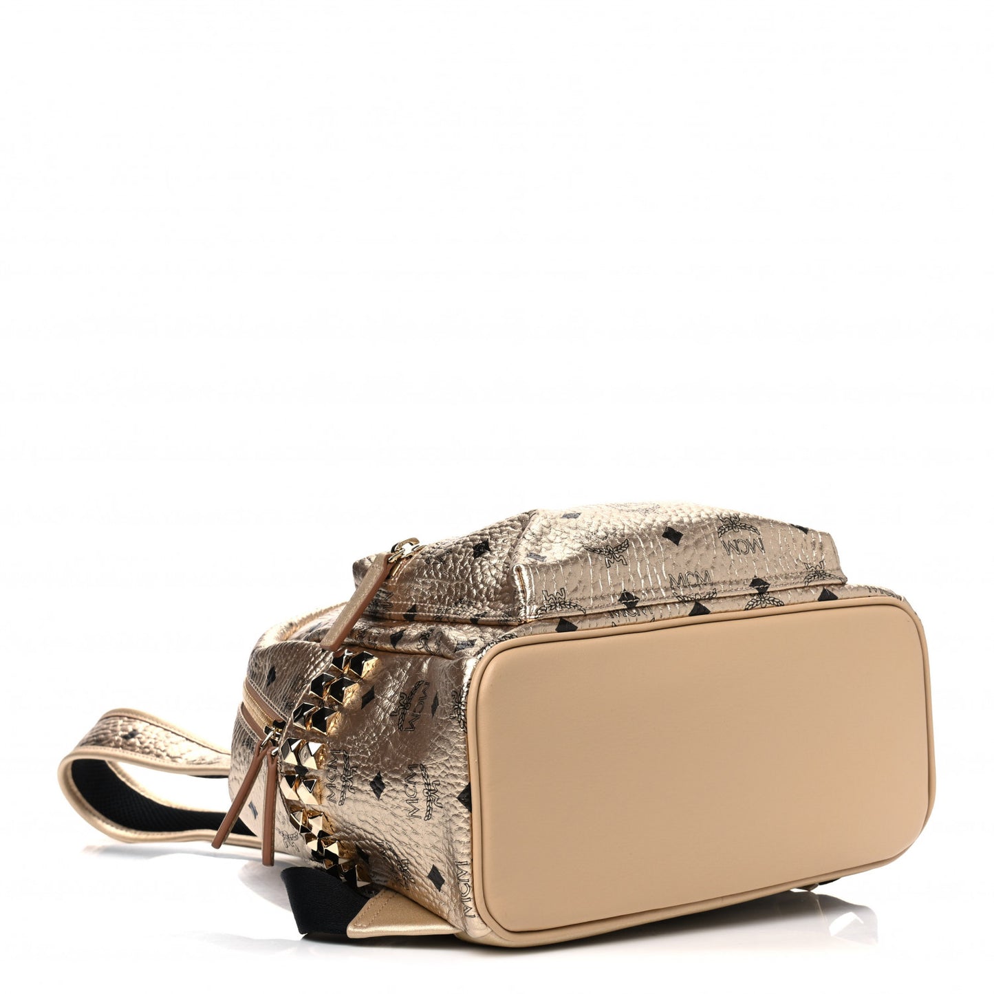 Metallic Visetos Small Side Stud Stark Backpack Gold