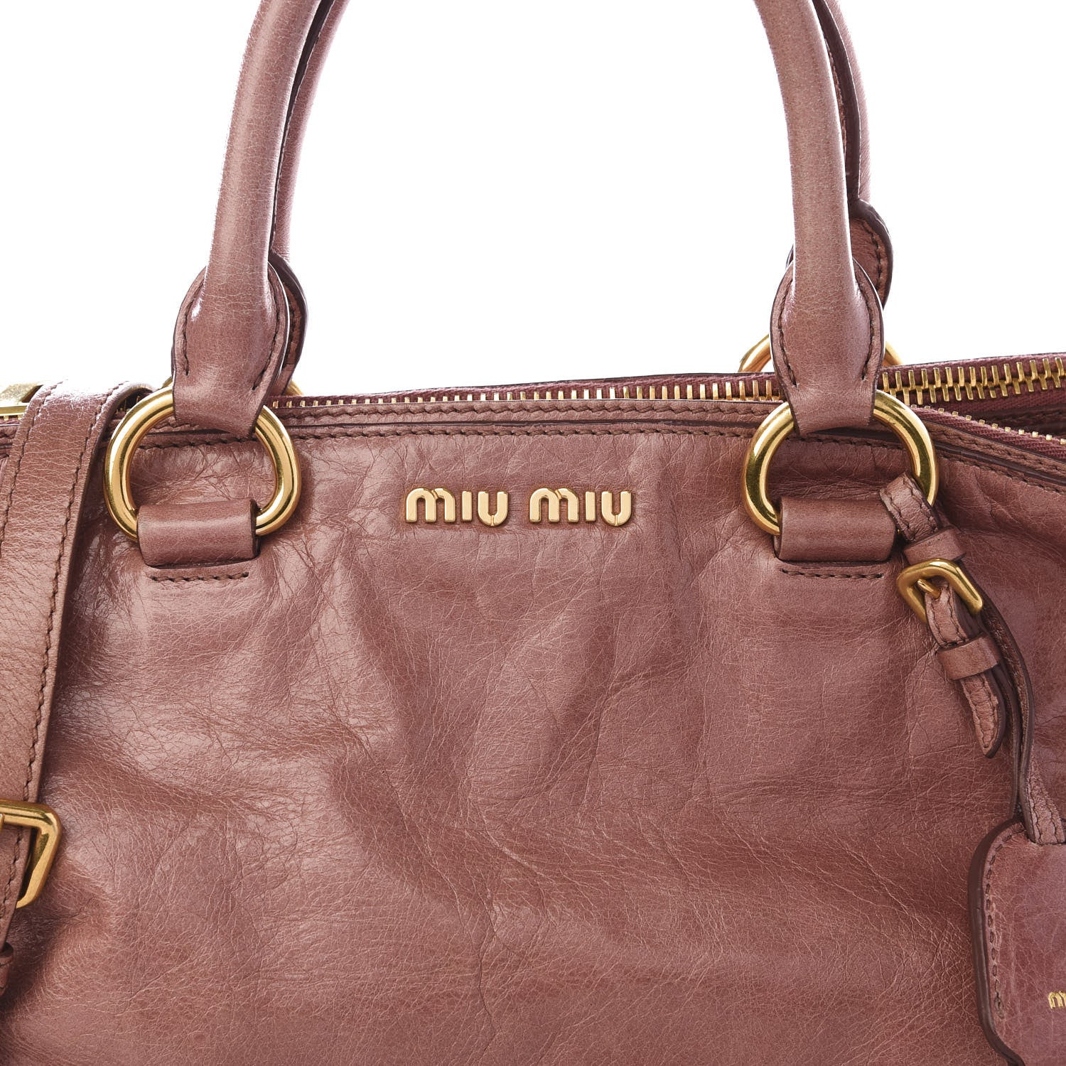 Miu Miu Vitello Shine Top Handle Satchel Loto 8 of 8